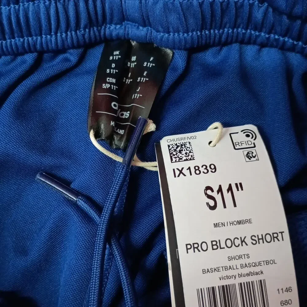 Men adidas Pro Block Aeroready Basketball Shorts Size S Blue‎